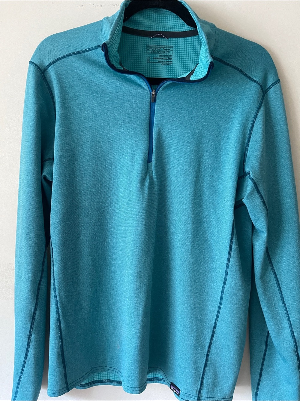 Patagonia Men's Teal Quarter-Zip Swim Rash Guard